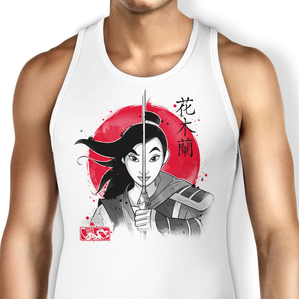 Warrior Princess Sumi-e Tank Top - Adult & Kids T-Shirts, Sweatshirts & Hoodies apparel design preview 1