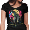 Watching the Kaiju Women's V-Neck - Adult & Kids T-Shirts, Sweatshirts & Hoodies apparel design preview 1
