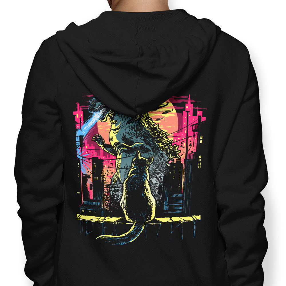 Watching the Kaiju - Adult & Kids T-Shirts, Sweatshirts & Hoodies apparel design preview 1