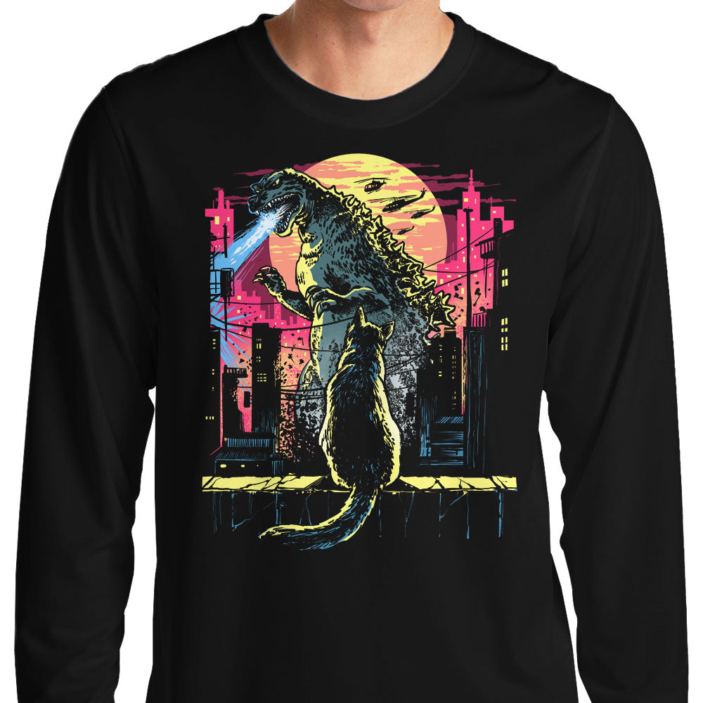 Watching the Kaiju - Adult & Kids T-Shirts, Sweatshirts & Hoodies apparel design preview 1