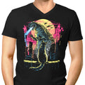 Watching the Kaiju Men's V-Neck - Adult & Kids T-Shirts, Sweatshirts & Hoodies apparel design preview 1