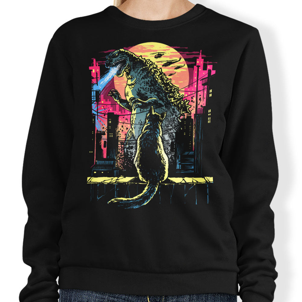 Watching the Kaiju - Adult & Kids T-Shirts, Sweatshirts & Hoodies apparel design preview 1