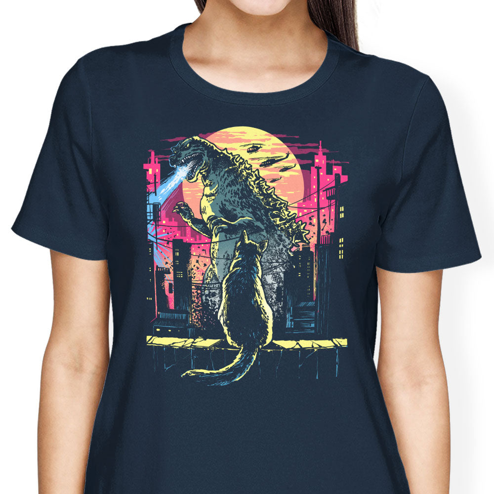 Watching the Kaiju Women's Apparel - Adult & Kids T-Shirts, Sweatshirts & Hoodies apparel design preview 2
