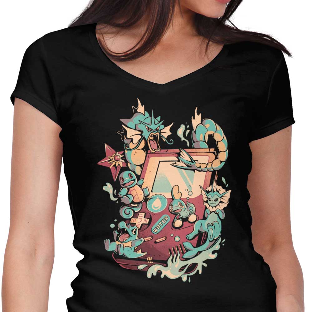 Water Game Women's V-Neck - Adult & Kids T-Shirts, Sweatshirts & Hoodies apparel design preview 1
