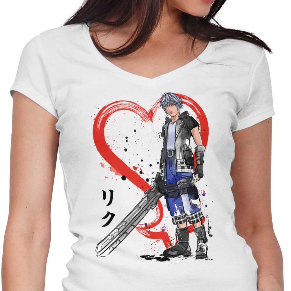 Watercolor Keyblade Wielder Women's V-Neck - Adult & Kids T-Shirts, Sweatshirts & Hoodies apparel design preview 1