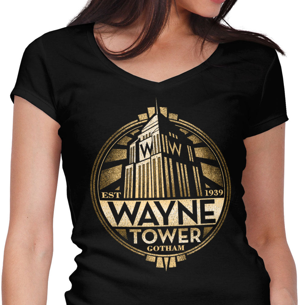 Wayne Tower Women's V-Neck - Adult & Kids T-Shirts, Sweatshirts & Hoodies apparel design preview 1