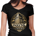 Wayne Tower Women's V-Neck - Adult & Kids T-Shirts, Sweatshirts & Hoodies apparel design preview 1