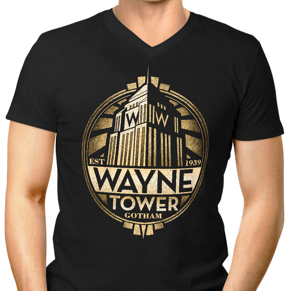 Wayne Tower Men's V-Neck - Adult & Kids T-Shirts, Sweatshirts & Hoodies apparel design preview 1