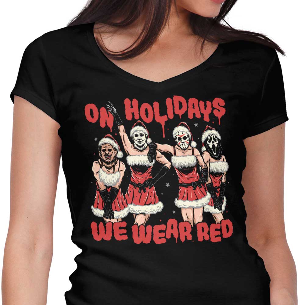 We Wear Red Women's V-Neck - Adult & Kids T-Shirts, Sweatshirts & Hoodies apparel design preview 1