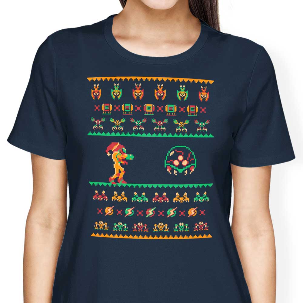 We Wish You a Metroid Christmas Women's Apparel - Adult & Kids T-Shirts, Sweatshirts & Hoodies apparel design preview 2