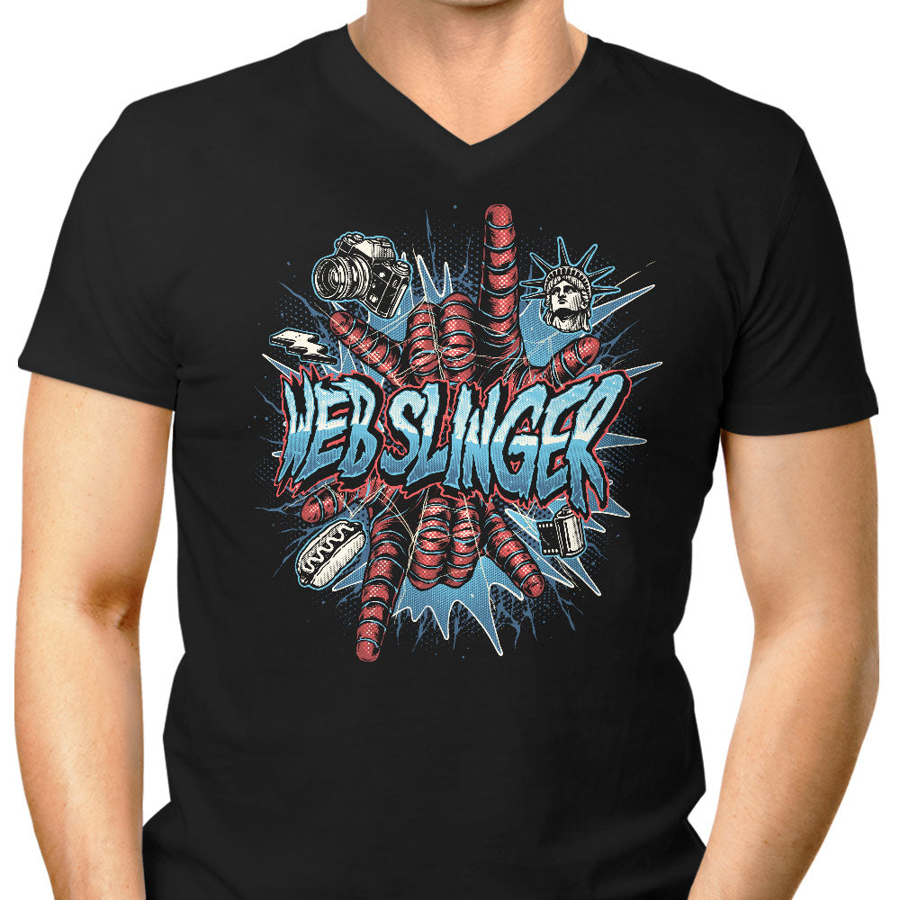 Web Slinger Men's V-Neck - Adult & Kids T-Shirts, Sweatshirts & Hoodies apparel design preview 1