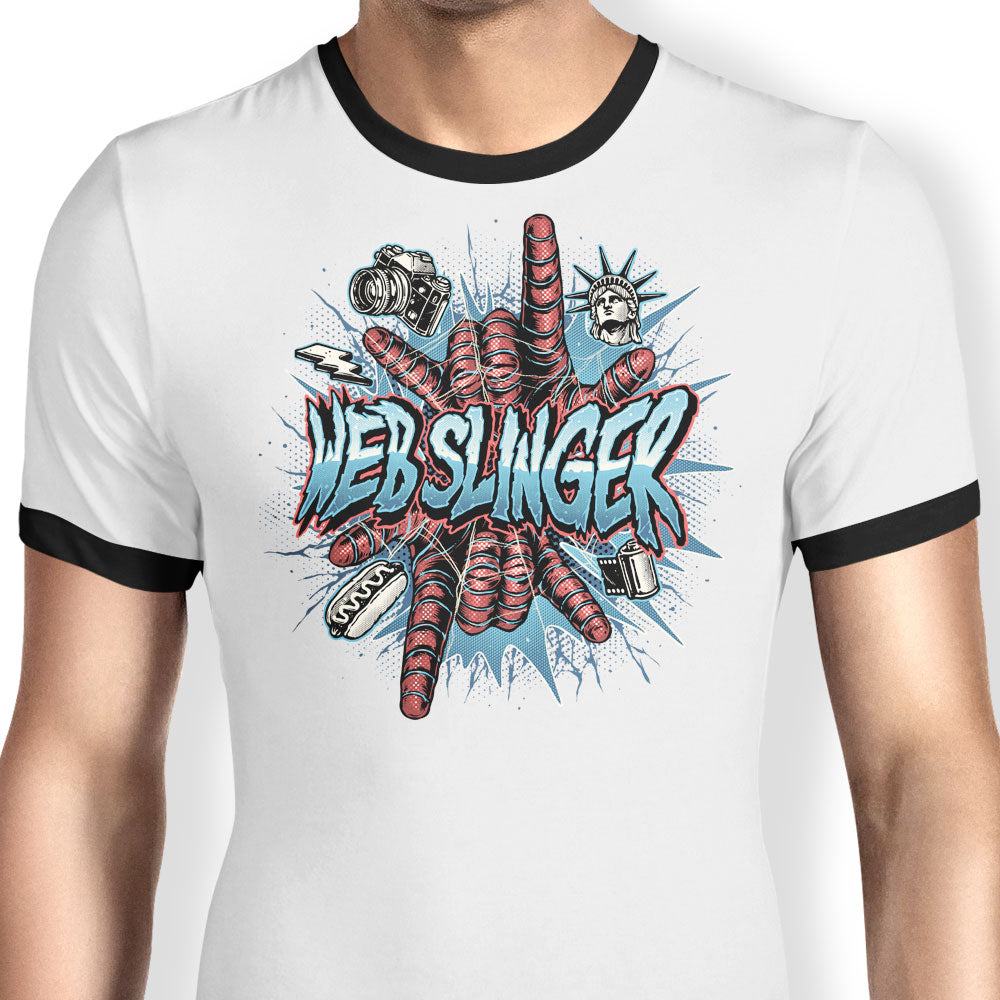 Web Slinger Ringer - Adult & Kids T-Shirts, Sweatshirts & Hoodies apparel design preview 1