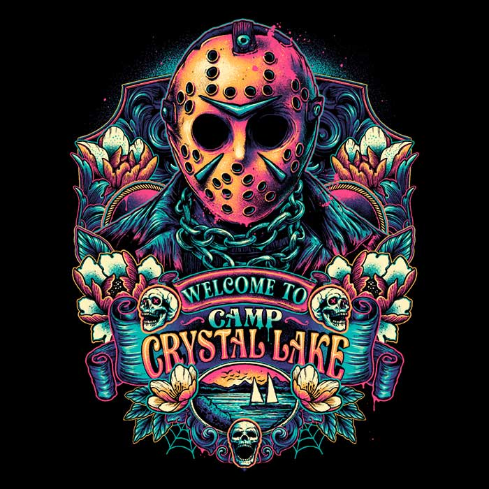 Welcome to Camp Crystal Lake Men's Apparel - Adult & Kids T-Shirts, Sweatshirts & Hoodies apparel design preview 2