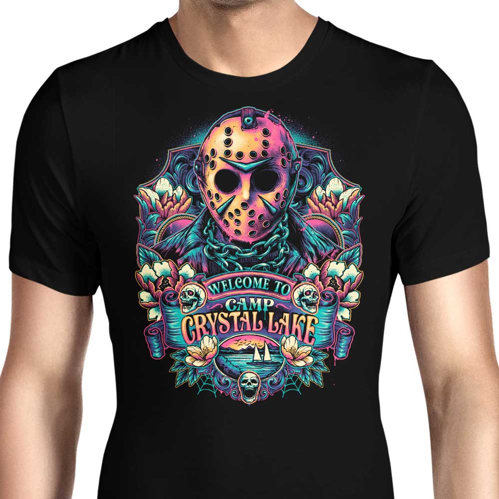 Welcome to Camp Crystal Lake Men's Apparel - Adult & Kids T-Shirts, Sweatshirts & Hoodies apparel design preview 1