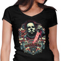Welcome to Haddonfield Women's V-Neck - Adult & Kids T-Shirts, Sweatshirts & Hoodies apparel design preview 1
