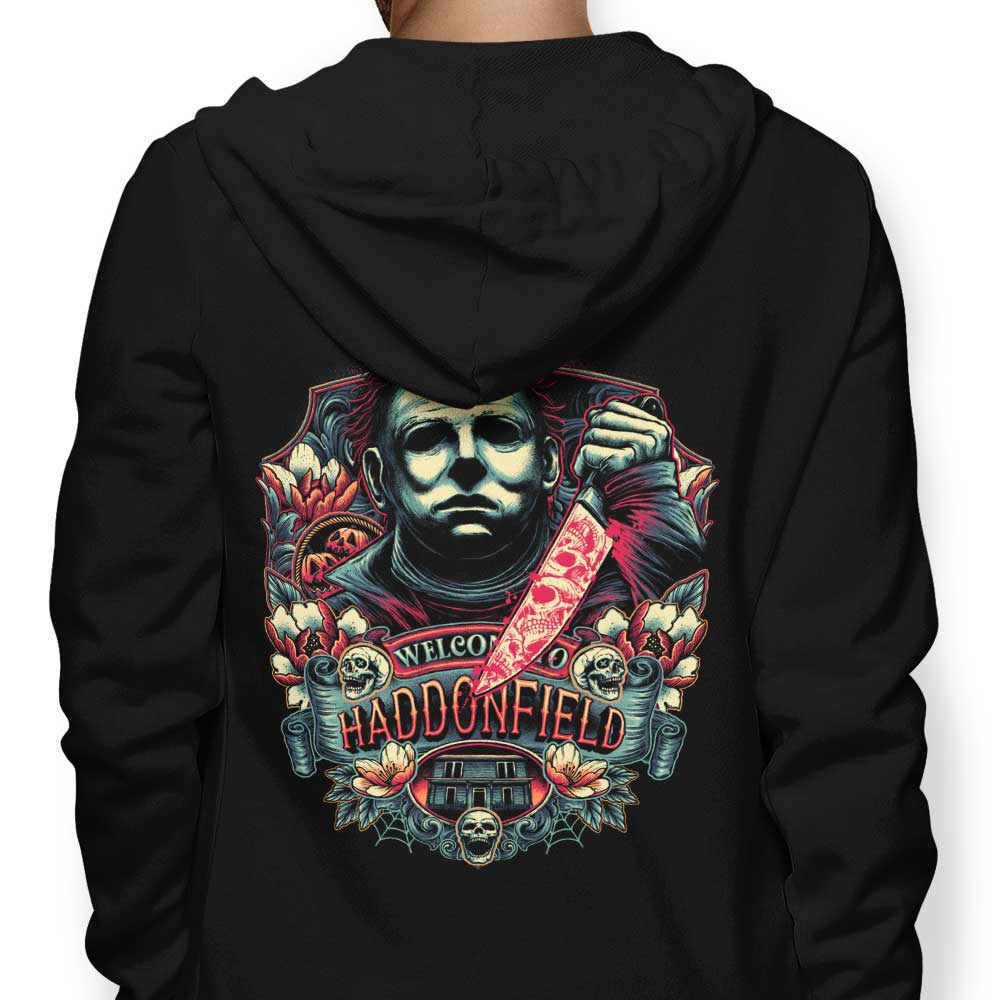 Welcome to Haddonfield - Adult & Kids T-Shirts, Sweatshirts & Hoodies apparel design preview 1