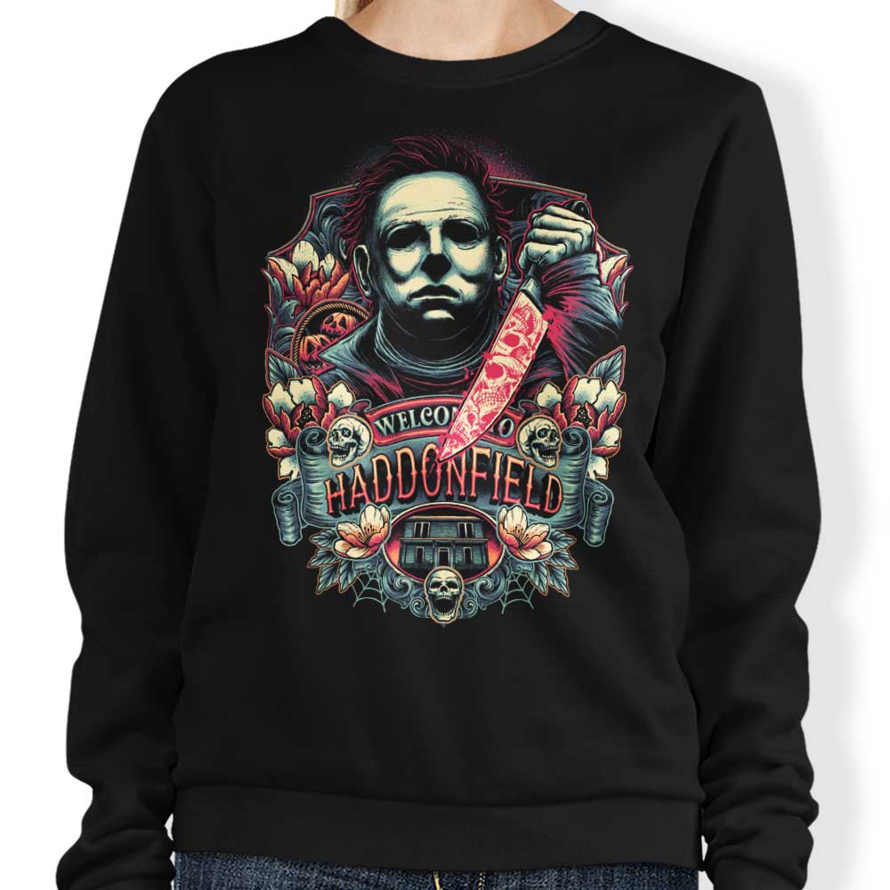 Welcome to Haddonfield - Adult & Kids T-Shirts, Sweatshirts & Hoodies apparel design preview 1