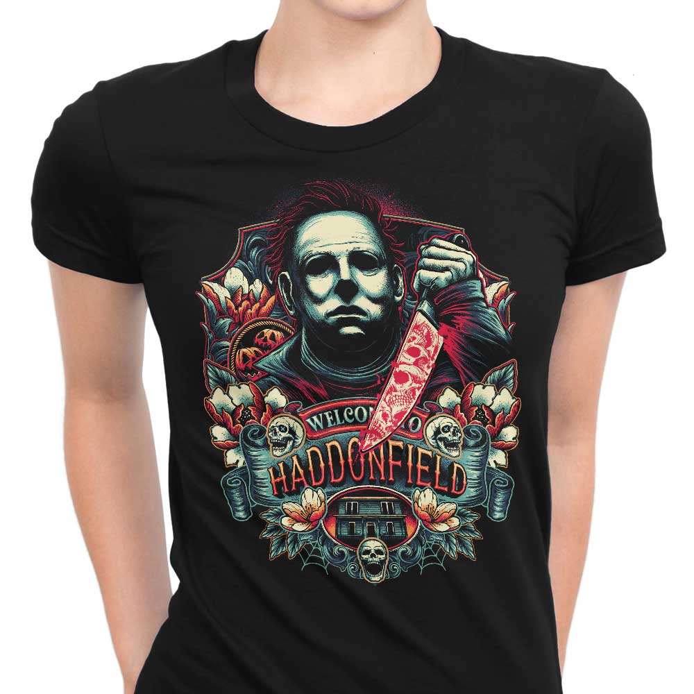 Welcome to Haddonfield Women's Apparel - Adult & Kids T-Shirts, Sweatshirts & Hoodies apparel design preview 1
