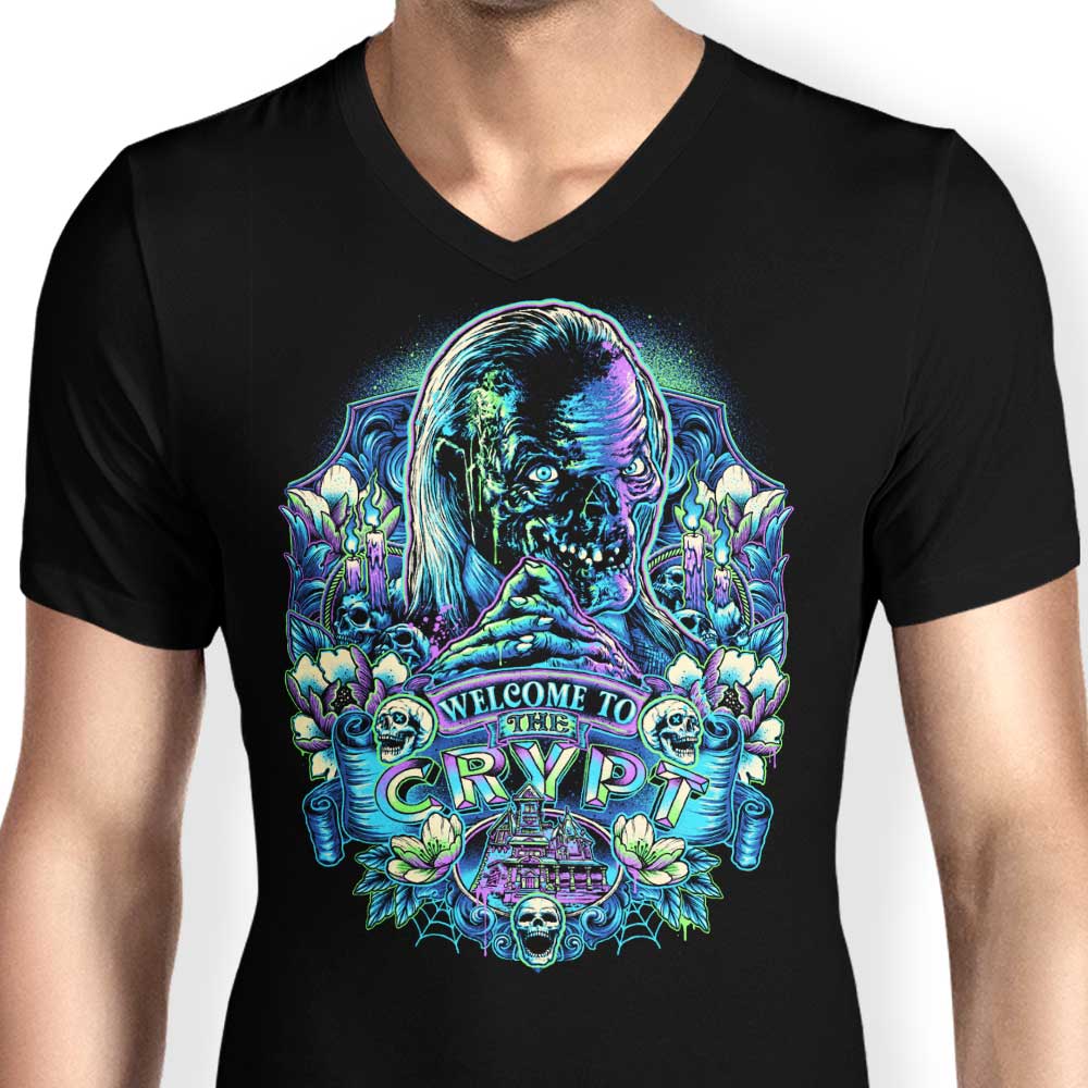 Welcome to the Crypt Men's V-Neck - Adult & Kids T-Shirts, Sweatshirts & Hoodies apparel design preview 1