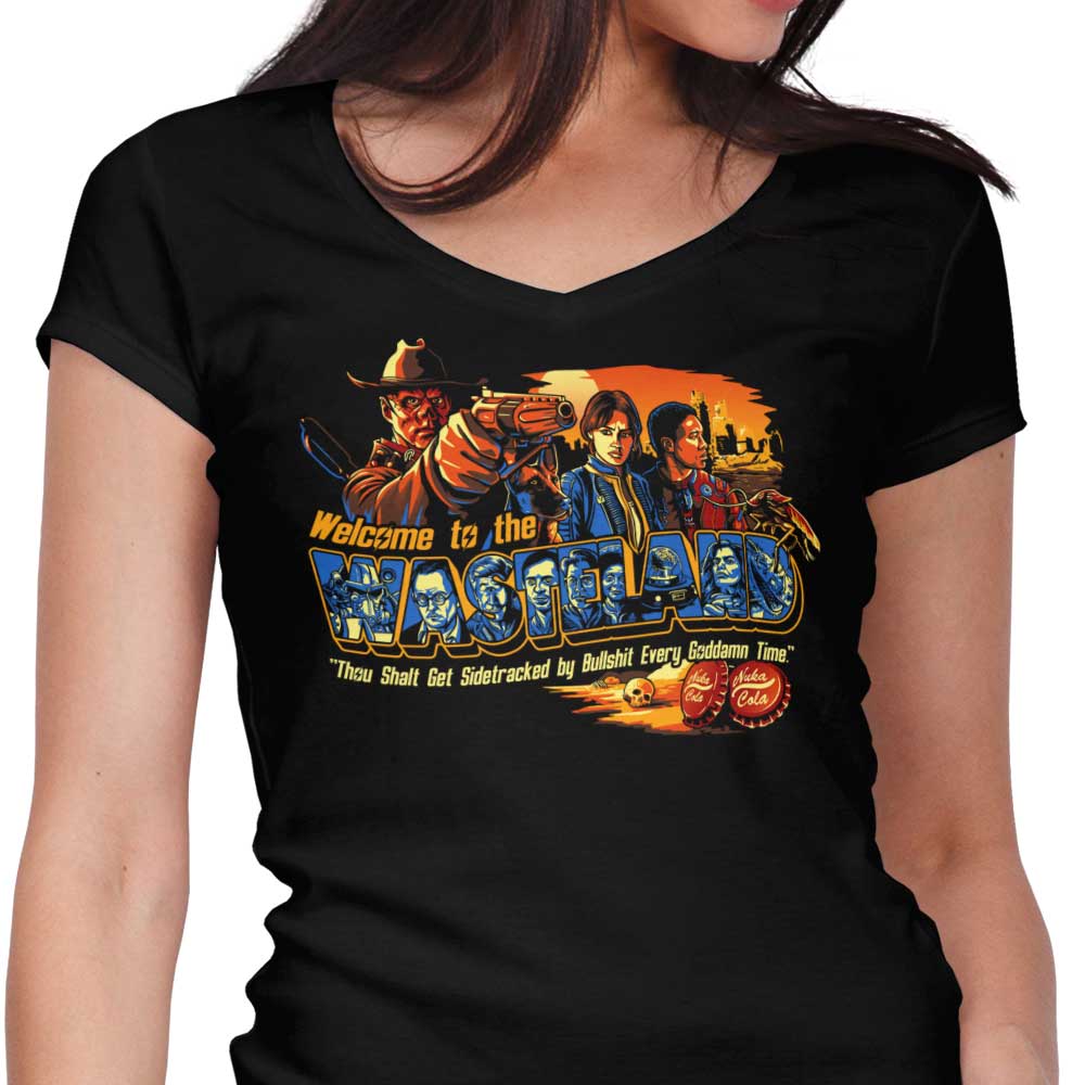 Welcome to the Wasteland Women's V-Neck - Adult & Kids T-Shirts, Sweatshirts & Hoodies apparel design preview 1