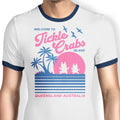 Welcome to Tickle Crabs Island Ringer - Adult & Kids T-Shirts, Sweatshirts & Hoodies apparel design preview 1