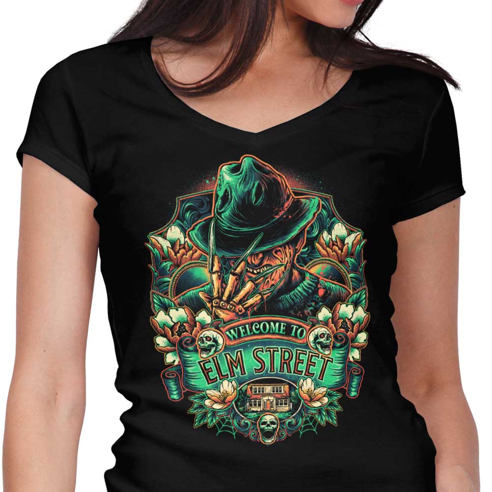 Welcome to Your Nightmare Women's V-Neck - Adult & Kids T-Shirts, Sweatshirts & Hoodies apparel design preview 1
