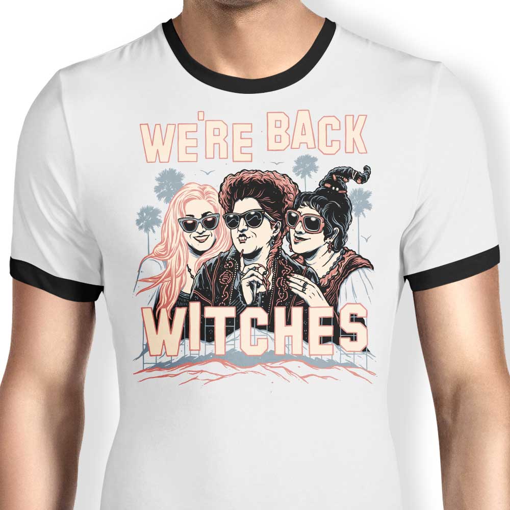 We're Back, Witches Ringer - Adult & Kids T-Shirts, Sweatshirts & Hoodies apparel design preview 1