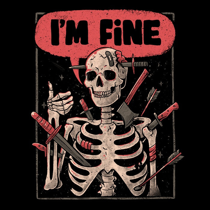 We're Fine Women's V-Neck - Adult & Kids T-Shirts, Sweatshirts & Hoodies apparel design preview 2