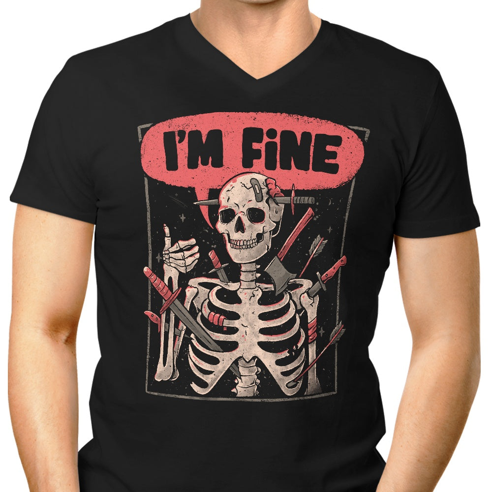 We're Fine Men's V-Neck - Adult & Kids T-Shirts, Sweatshirts & Hoodies apparel design preview 1