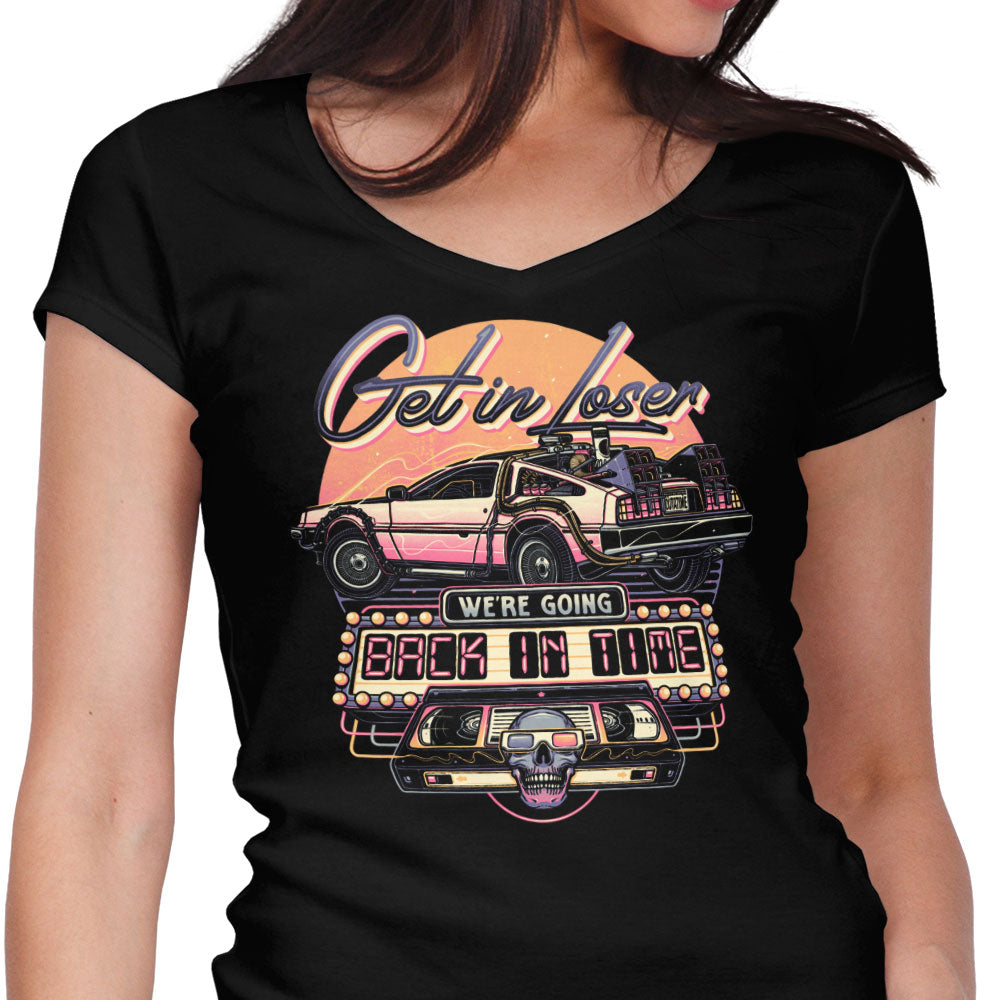 We're Going Back in Time Women's V-Neck - Adult & Kids T-Shirts, Sweatshirts & Hoodies apparel design preview 1