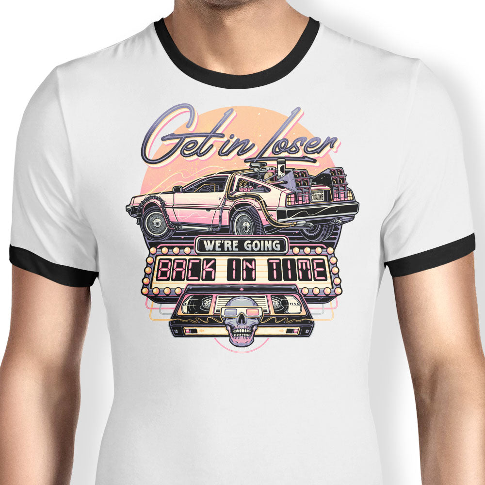 We're Going Back in Time Ringer - Adult & Kids T-Shirts, Sweatshirts & Hoodies apparel design preview 1