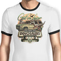 We're Running from Dinosaurs Ringer - Adult & Kids T-Shirts, Sweatshirts & Hoodies apparel design preview 1
