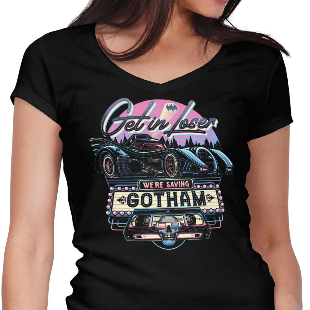 We're Saving Gotham Women's V-Neck - Adult & Kids T-Shirts, Sweatshirts & Hoodies apparel design preview 1
