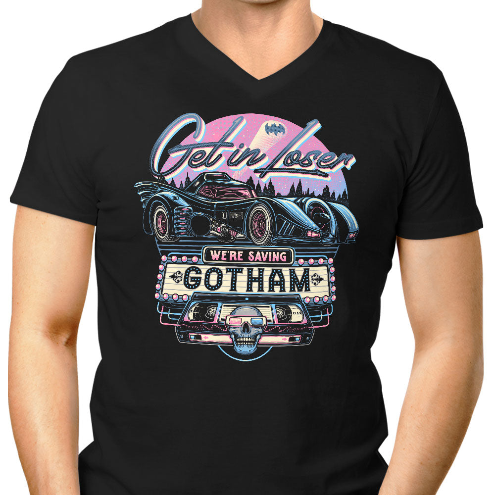 We're Saving Gotham Men's V-Neck - Adult & Kids T-Shirts, Sweatshirts & Hoodies apparel design preview 1