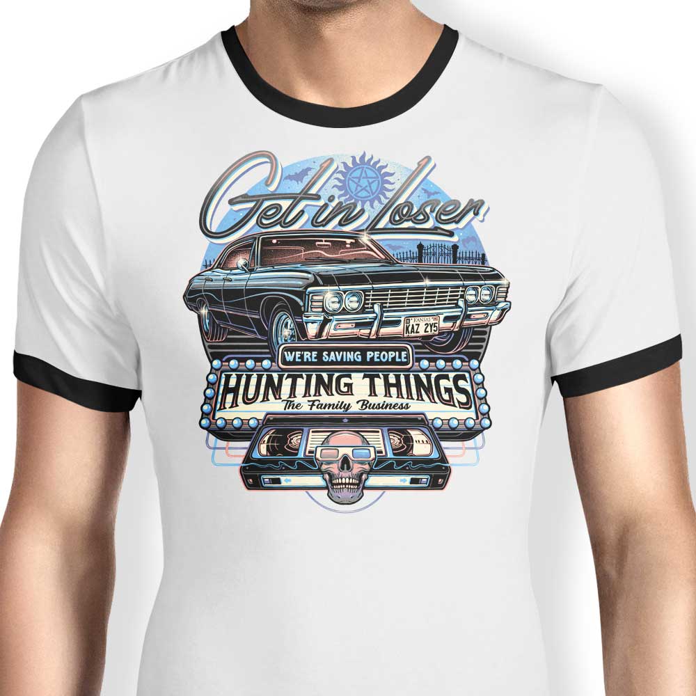 We're Saving People Ringer - Adult & Kids T-Shirts, Sweatshirts & Hoodies apparel design preview 1