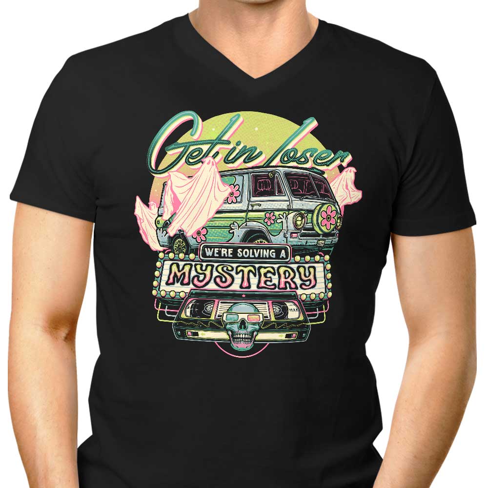 We're Solving a Mystery Men's V-Neck - Adult & Kids T-Shirts, Sweatshirts & Hoodies apparel design preview 1