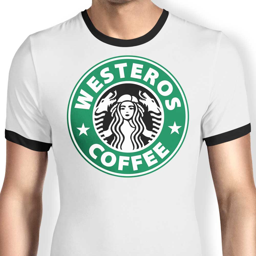 Westeros Coffee Ringer - Adult & Kids T-Shirts, Sweatshirts & Hoodies apparel design preview 1