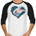 Whale Love 3/4 Sleeve Raglan - Adult & Kids T-Shirts, Sweatshirts & Hoodies apparel design preview 1