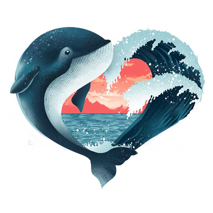 Whale Love - Adult & Kids T-Shirts, Sweatshirts & Hoodies apparel design preview 2