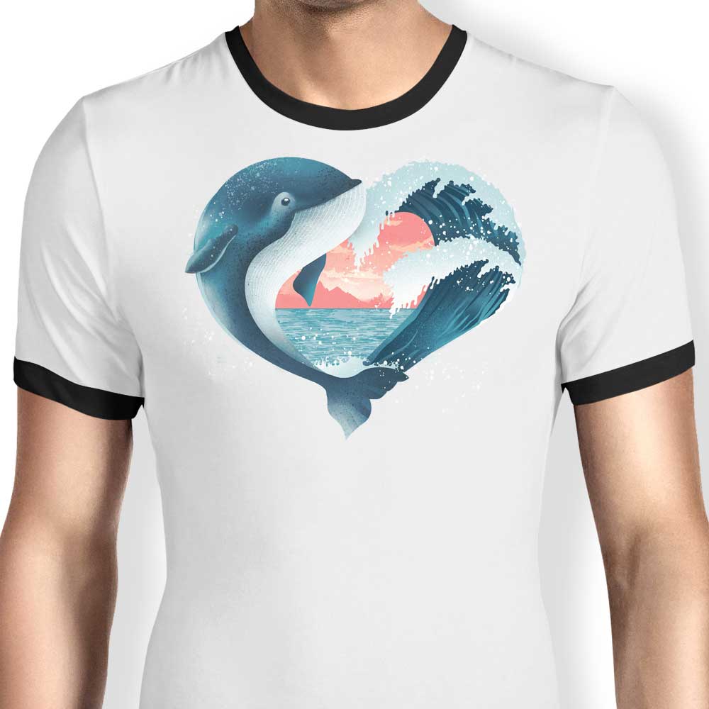 Whale Love Ringer - Adult & Kids T-Shirts, Sweatshirts & Hoodies apparel design preview 1