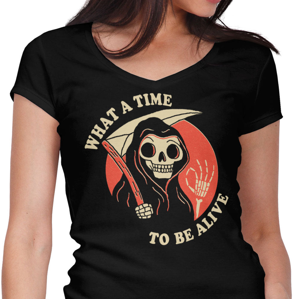 What a Time to Be Alive Women's V-Neck - Adult & Kids T-Shirts, Sweatshirts & Hoodies apparel design preview 1