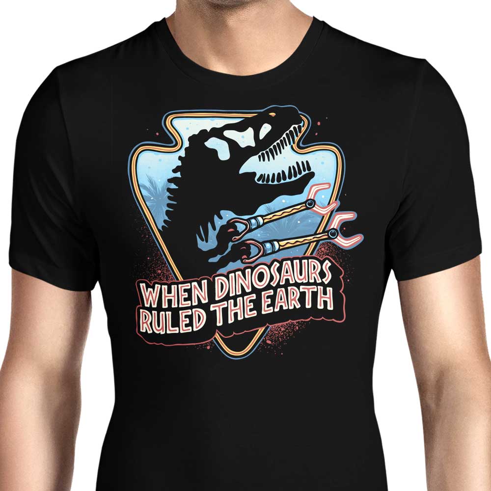 When Dinosaurs Ruled the Earth Men's Apparel - Adult & Kids T-Shirts, Sweatshirts & Hoodies apparel design preview 1