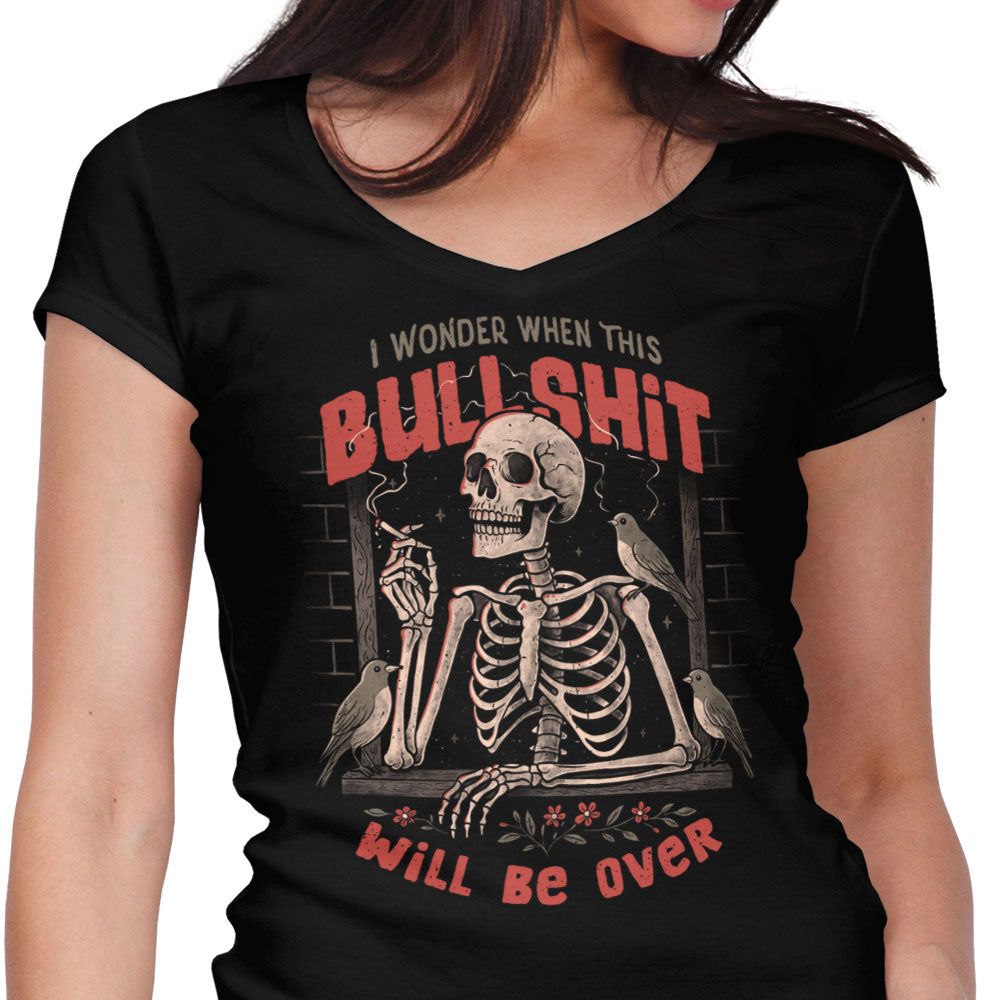 When Will it Be Over Women's V-Neck - Adult & Kids T-Shirts, Sweatshirts & Hoodies apparel design preview 1