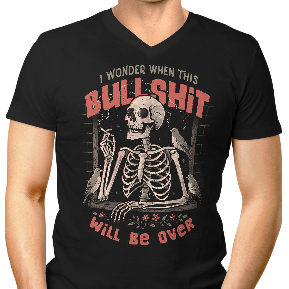 When Will it Be Over Men's V-Neck - Adult & Kids T-Shirts, Sweatshirts & Hoodies apparel design preview 1