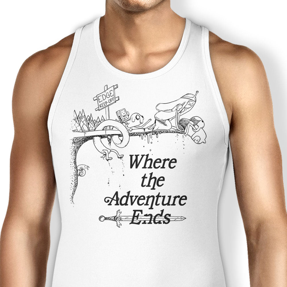 Where the Adventure Ends Tank Top - Adult & Kids T-Shirts, Sweatshirts & Hoodies apparel design preview 1
