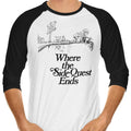 Where the Side Quest Ends 3/4 Sleeve Raglan - Adult & Kids T-Shirts, Sweatshirts & Hoodies apparel design preview 1