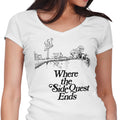 Where the Side Quest Ends Women's V-Neck - Adult & Kids T-Shirts, Sweatshirts & Hoodies apparel design preview 1