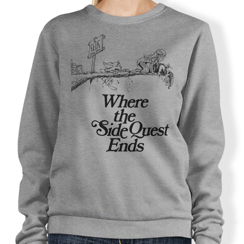 Where the Side Quest Ends - Adult & Kids T-Shirts, Sweatshirts & Hoodies apparel design preview 1