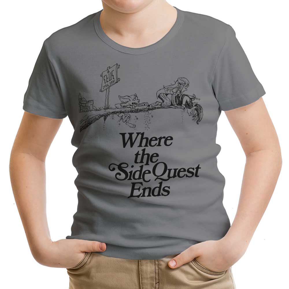Where the Side Quest Ends Youth Apparel - Adult & Kids T-Shirts, Sweatshirts & Hoodies apparel design preview 1
