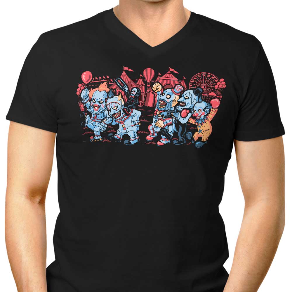 Where the Wild Clowns Are Men's V-Neck - Adult & Kids T-Shirts, Sweatshirts & Hoodies apparel design preview 1